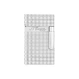 St Dupont Accendino Ligne 2 Guilloche finitura palladio con motivo diamond head, vista frontale 016184