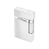 St Dupont Accendino Ligne-2 Guilloche vista prospettica tre quarti, guilloché verticale palladio argentato 016817