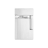 St Dupont Accendino Ligne-2 Guilloche finitura palladio argentato con guilloché verticale vista frontale 016817