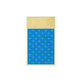 St Dupont Accendino Ligne 2 Laccato Wonder Woman vista posteriore lacca blu con stelle dorate e cappuccio guilloché oro C16221CL
