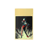St Dupont Accendino Ligne 2 Laccato Harley Quinn vista posteriore illustrazione a figura intera su lacca nera e oro C16696