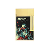 St Dupont Accendino Ligne 2 Laccato edizione limitata Harley Quinn finitura oro con laccatura nera e motivo DC Comics C16696
