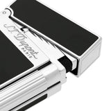 St Dupont Accendino Ligne 2 Laccato dettaglio meccanismo apertura e incisione logo su laccatura nera palladio 016296