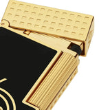 St Dupont Accendino Ligne 2 Laccato Cohiba dettaglio apertura cappuccio guilloché oro e lacca nera lucida 016472N