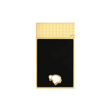 St Dupont Accendino Ligne 2 Laccato Cohiba vista posteriore lacca nera con logo nativo americano dorato 016472N