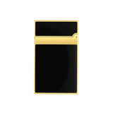 St Dupont Accendino Ligne 2 Laccato vista posteriore in lacca nera lucida con profilo dorato 016884