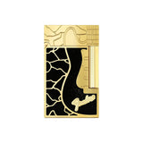 St Dupont Ligne 2 Laccato accendino Fender edizione limitata in ottone dorato con lacca nera e motivo chitarra C16025CL
