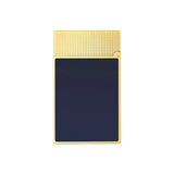 St Dupont Accendino Ligne 2 Testa Micro Diamante vista posteriore lacca blu con profilo dorato C16457
