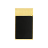 St Dupont Accendino Ligne 2 Testa Micro Diamante vista posteriore lacca nera opaca con coperchio dorato C16601