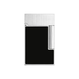 St Dupont Accendino Ligne 2 Testa Micro Diamante in ottone palladio con lacca nera opaca, vista frontale C16602