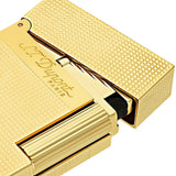 St Dupont Accendino Ligne 2 Testa Micro Diamante dettaglio apertura coperchio e meccanismo fiamma color oro giallo C18692
