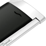 St Dupont Slim 7 Laccato dettaglio finitura lacca nera lucida e cromatura con logo inciso sul lato 027700