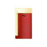 St Dupont Accendino Slim 7 Laccato rosso e oro vista posteriore con dettaglio meccanismo laterale dorato 027707