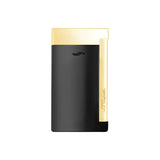 St Dupont Accendino Slim 7 Laccato nero con finiture dorate, design ultra sottile 7mm in cromo laccato 027708