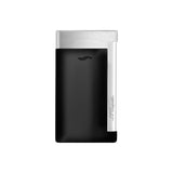 St Dupont Accendino Slim 7 Laccato nero opaco con finitura cromo spazzolato, vista frontale 027710