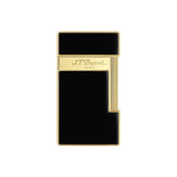 St Dupont Accendino Slimmy Laccato nero con finiture dorate, logo inciso e design slim elegante 028002