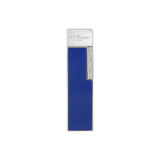 St Dupont Accendino Twiggy Laccato blu con finiture cromate, design slim anni '60 vista frontale 030005