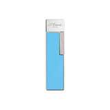 St Dupont Accendino Twiggy Laccato azzurro cielo e cromato, design slim elegante vista frontale 030007