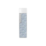 St Dupont Accendino Twiggy Laccato Monogram 1872 metallo grigio argento, vista posteriore decorazione geometrica 030080