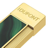 St Dupont Accendino Twiggy Laccato Géode dettaglio logo inciso e finitura oro con lacca effetto malachite 30036