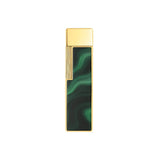 St Dupont Accendino Twiggy Laccato Géode vista posteriore lacca verde malachite e profilo dorato 30036