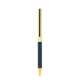 St Dupont Penna Classique A Sfera vista completa lacca blu Popoté con clip articolata e finiture oro 045317N