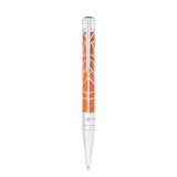 St Dupont Penna D-Initial A Sfera Orlinski lacca arancione motivo Kong finiture cromo in ottone 275063
