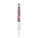 St Dupont Penna Défi Millenium A Sfera vista alternativa decorazione coralli e bolle lacca blu arancio cromata 405053