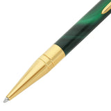 St Dupont Initial A Sfera dettaglio punta dorata e corpo verde effetto malachite, penna a sfera in ottone 275036