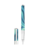 St Dupont Penna Initial Roller Geode vista alternativa motivo astratto ispirato all'agata in tonalità blu e verde 272035