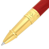 St Dupont Initial Roller dettaglio punta e finiture placcate oro con incisione Dupont su corpo lacca rossa 272080