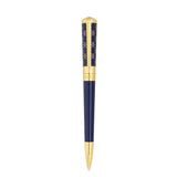 St Dupont Penna Liberté A Sfera vista posteriore motivo geometrico stellato dorato su lacca blu 465055