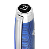 St Dupont Line D Eternity Piuma large dettaglio cappuccio con logo D, clip Sword e lacca blu onde guilloché 420051L