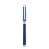 St Dupont Line D Eternity Piuma large penna stilografica blu guilloché con finiture palladio, vista completa 420051L