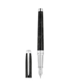 St Dupont Line D Eternity Piuma Medium penna stilografica lacca nera Popoté con finiture palladio e pennino oro 14kt 420316M