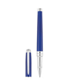 St Dupont Penna Line D Eternity Roller in lacca blu con finiture cromate, corpo e cappuccio separati 422016M