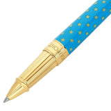 St Dupont Line D Eternity Roller large dettaglio punta dorata e corpo blu con stelle dorate, incisione Dupont 422181L