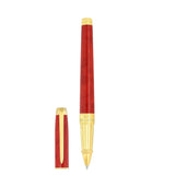 St Dupont Line D Eternity Roller Large in lacca Urushi rossa Popoté con finiture dorate, cappuccio e corpo separati 422318L
