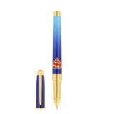 St Dupont Penna Line D Eternity Roller large Superman lacca blu sfumata con emblema S e finiture oro 422027L