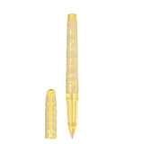 St Dupont Line D Eternity Roller large penna in ottone dorato con motivo Kong Orlinski effetto sabbiato 422061L