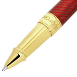 St Dupont Line D Eternity Roller large dettaglio punta dorata con incisione Dupont e corpo laccato rosso guilloché 422080L
