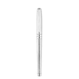 St Dupont Penna Line D Eternity Roller vista completa con cappuccio chiuso, guilloche punta di diamante palladio 422014M