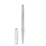 St Dupont Penna Line D Eternity Roller in ottone palladio con guilloche punta di diamante, cappuccio rimosso 422014M