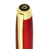 St Dupont Line D Eternity Stilografica Large Horsemane dettaglio cappuccio con logo D e clip Sword dorata su lacca rossa 420089L