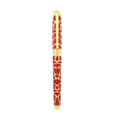 St Dupont Line D Eternity Stilografica Large Orlinski vista completa con cappuccio, lacca rossa e finiture dorate 420060L
