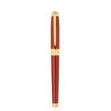 St Dupont Line D Eternity Stilografica large vista laterale con clip Sword dorata e guilloché lacca rossa criniera 420080L
