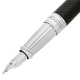 St Dupont Line D Eternity Stilografica large dettaglio pennino oro 14kt e sezione palladio con incisione Dupont 420090L