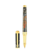 St Dupont Line D Eternity XL Multifunction penna roller Maki-e carpa koi lacca nera finiture oro cappuccio aperto 420155XL