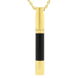St Dupont Mini Pen Necklace A Sfera vista completa pendente in lacca nera e ottone dorato su catena regolabile 700005