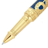 St Dupont Penna 20 Leghe Sotto i Mari dettaglio punta roller in ottone dorato con decorazione tentacoli in lacca blu 420050XL